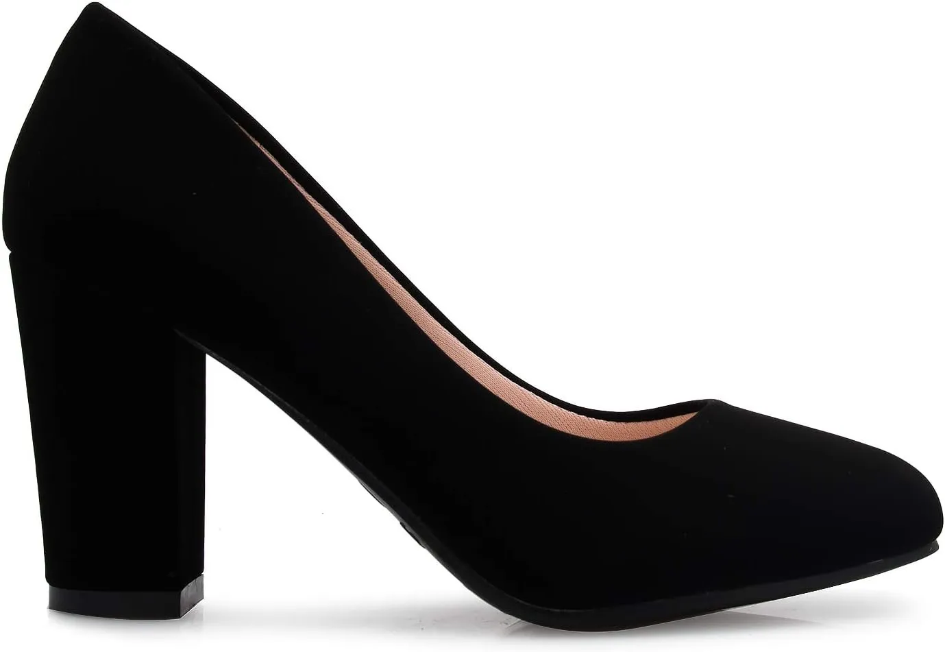 Women's Classic Round-Toe Platform Pumps High Block Heel - Adorable, Comfortable