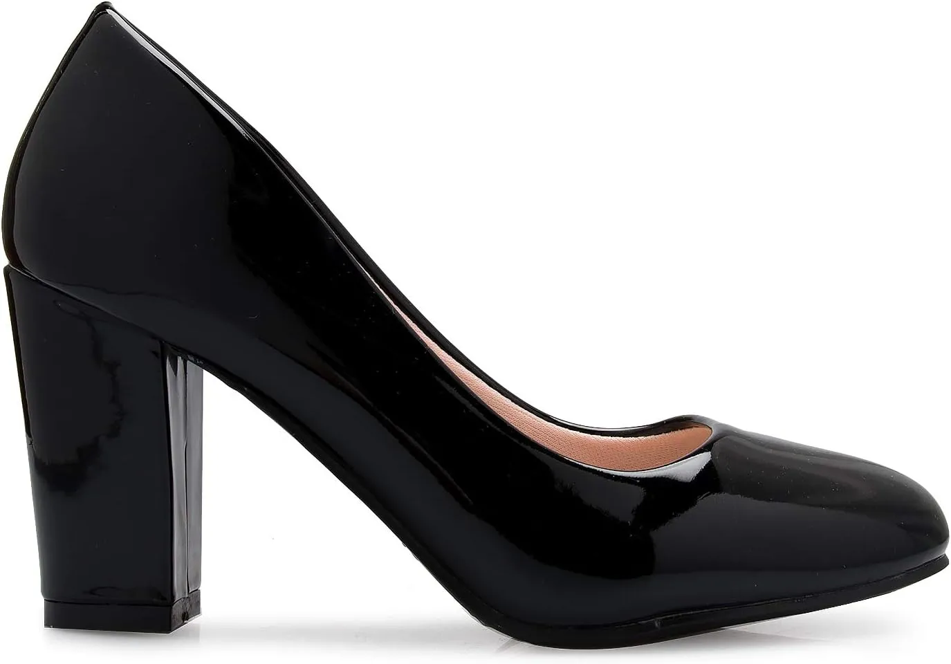 Women's Classic Round-Toe Platform Pumps High Block Heel - Adorable, Comfortable