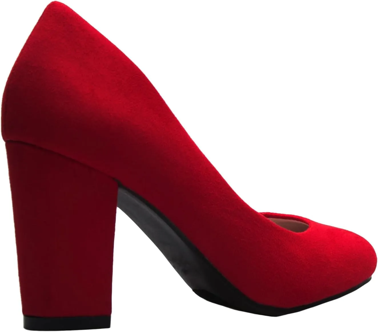 Women's Classic Round-Toe Platform Pumps High Block Heel - Adorable, Comfortable