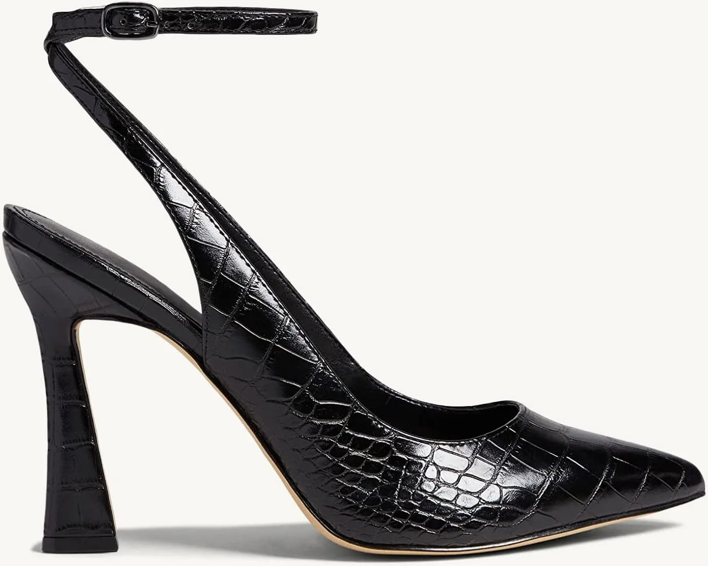 Womens Closed Toe Ankle Strap Heels Pointed Toe Pumps Shoes Slingback High Heel Wedding Dress Shoes