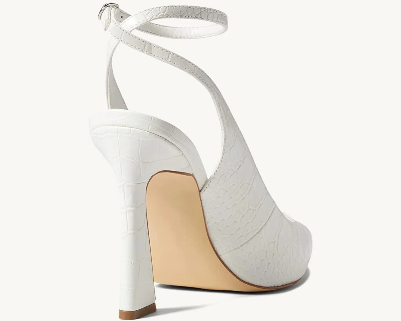 Womens Closed Toe Ankle Strap Heels Pointed Toe Pumps Shoes Slingback High Heel Wedding Dress Shoes