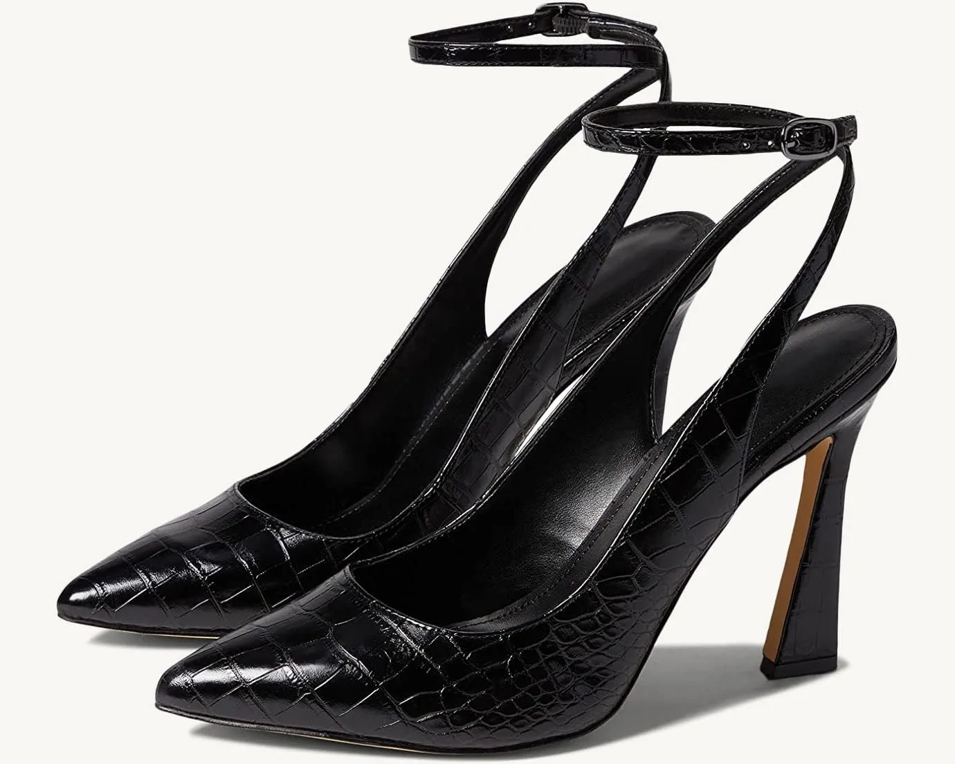 Womens Closed Toe Ankle Strap Heels Pointed Toe Pumps Shoes Slingback High Heel Wedding Dress Shoes