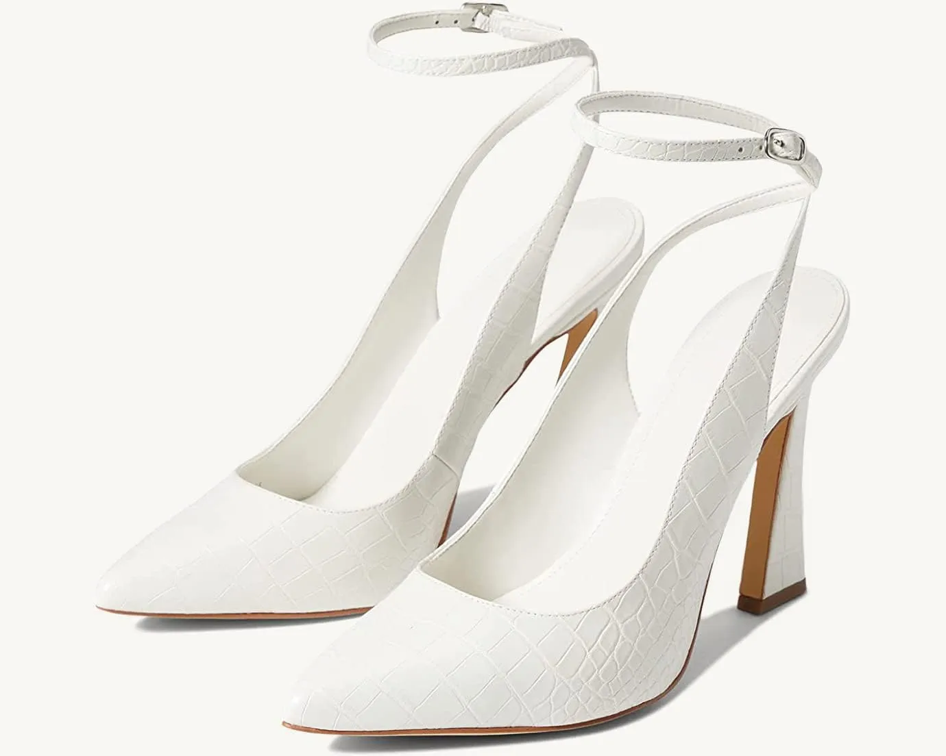 Womens Closed Toe Ankle Strap Heels Pointed Toe Pumps Shoes Slingback High Heel Wedding Dress Shoes