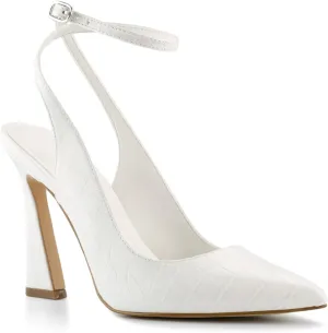 Womens Closed Toe Ankle Strap Heels Pointed Toe Pumps Shoes Slingback High Heel Wedding Dress Shoes