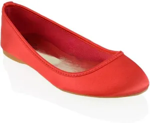 Womens Comfort Flats Close Toe Ballet Satin Wedding Bridal Shoes
