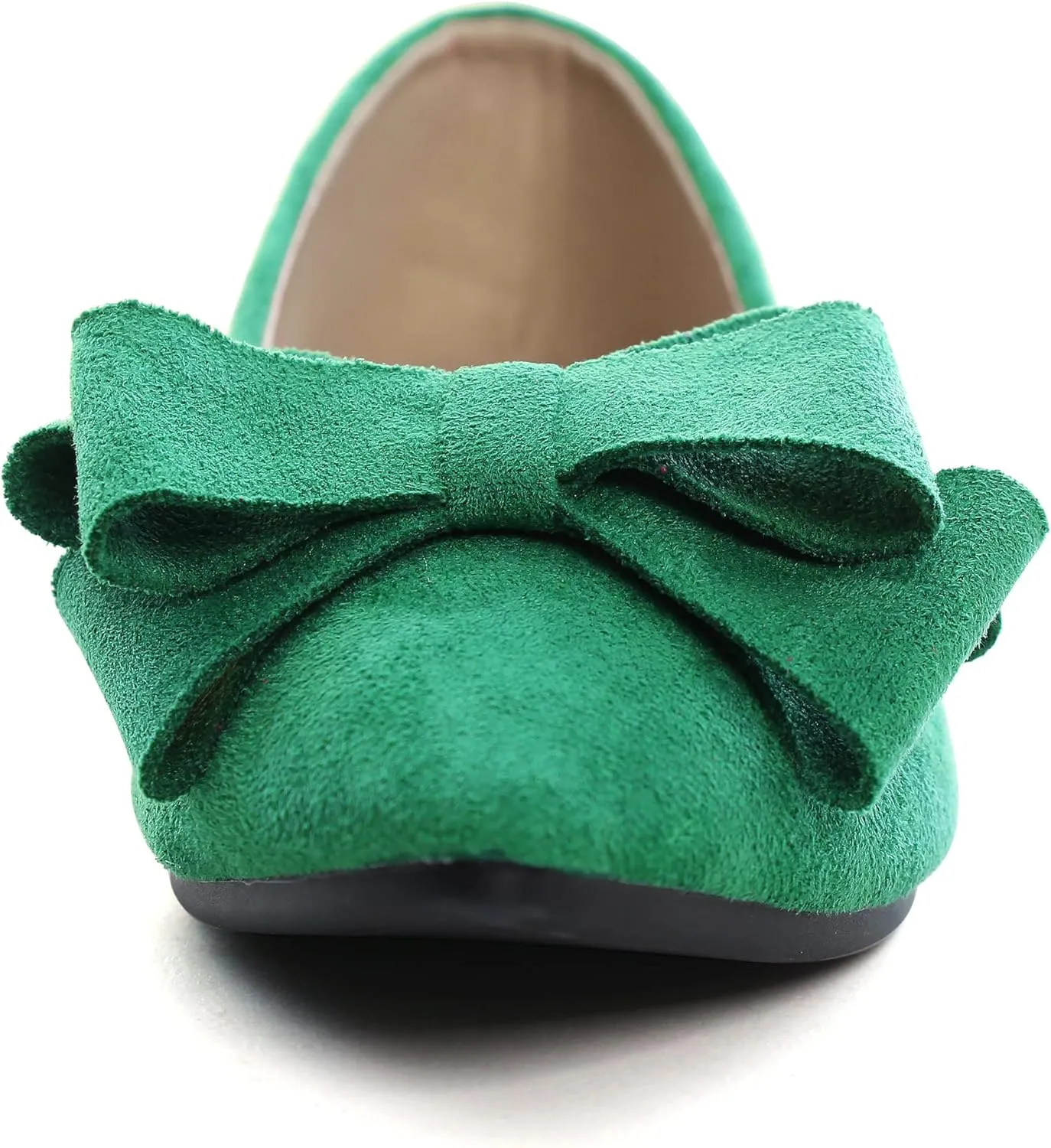 Women's Comfort Slip On Ballets, Faux Suede with Velvet Round Metal Buckle Casual Ballerina Loafers Elegant