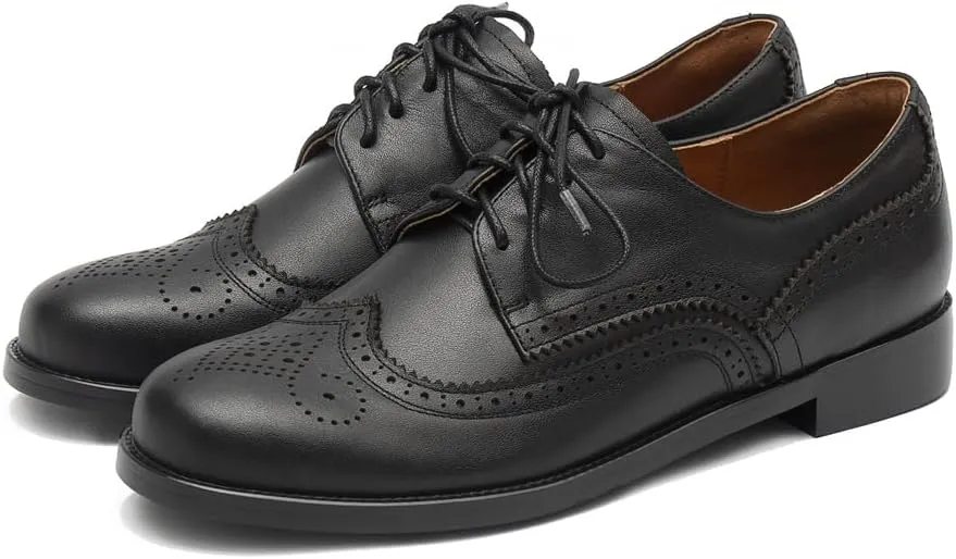 Women's Dress Brogue Lace-up Leather Oxford