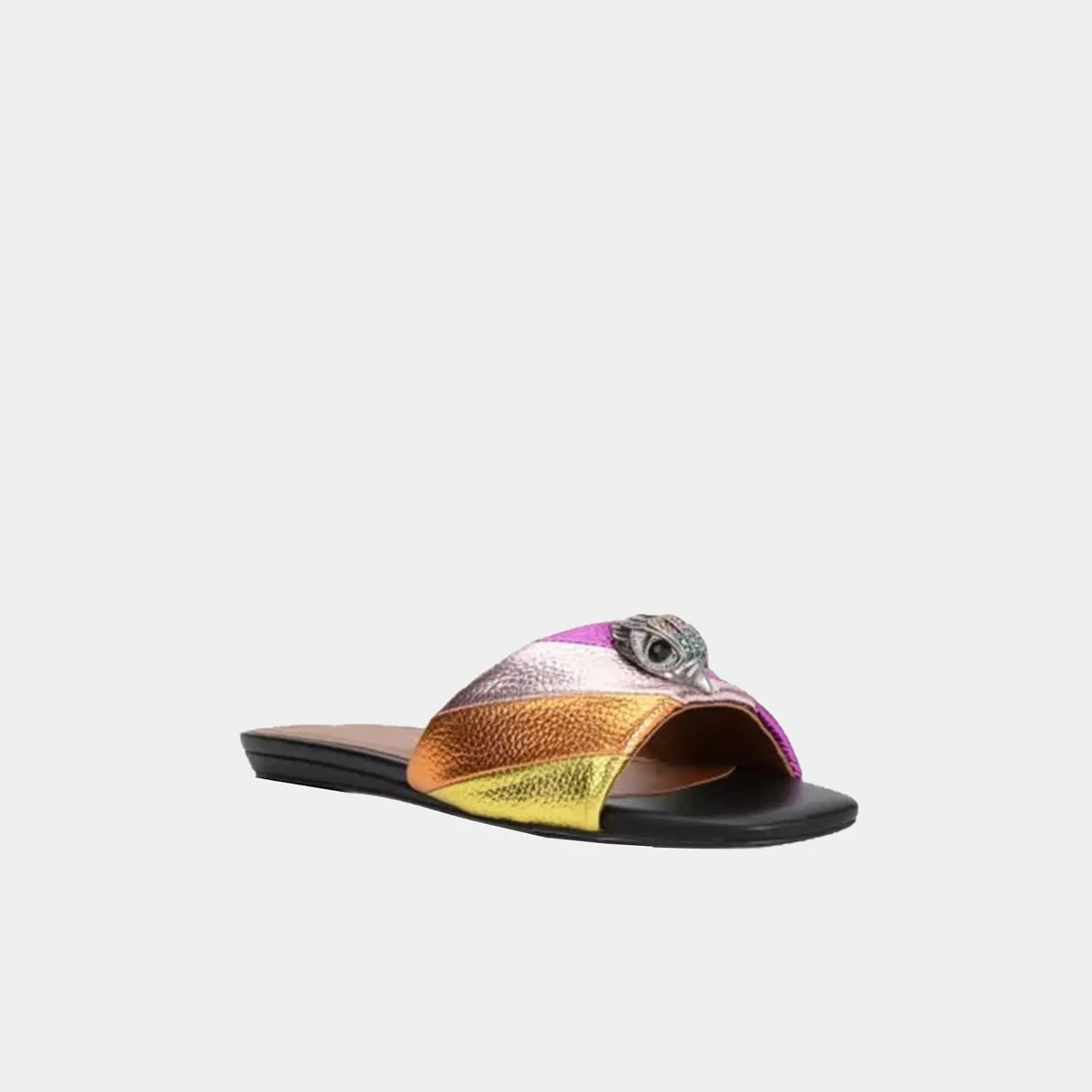 Womens Faux Leather Strap Slide Sandals Slip On Open Toe Beach Comfort Sandals Summer Shoes