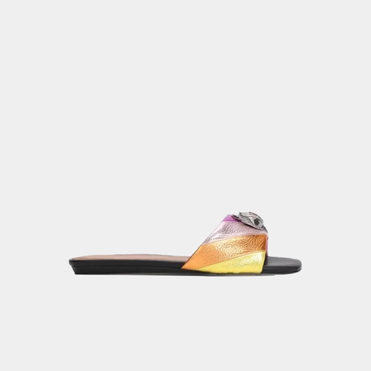 Womens Faux Leather Strap Slide Sandals Slip On Open Toe Beach Comfort Sandals Summer Shoes