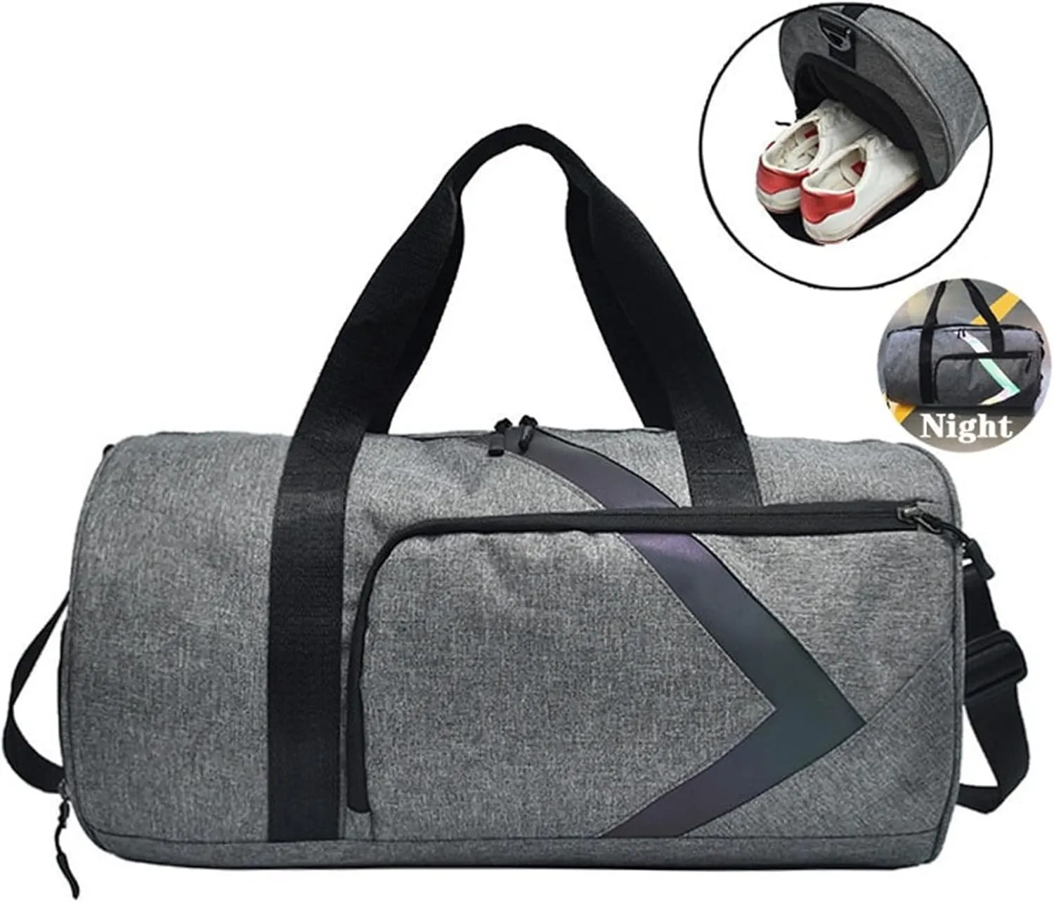 Women's fitness sports training Nylon fabric handbag men's casual travel bag with shoe compartment design