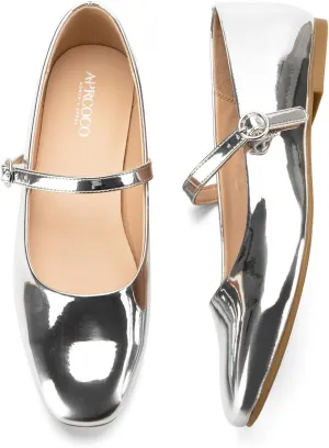 Women's Flats Mary Jane Ballet Flats for Women Classic Square Toe Women Shoes Dressy Comfort Ankle Strap Flats for Women