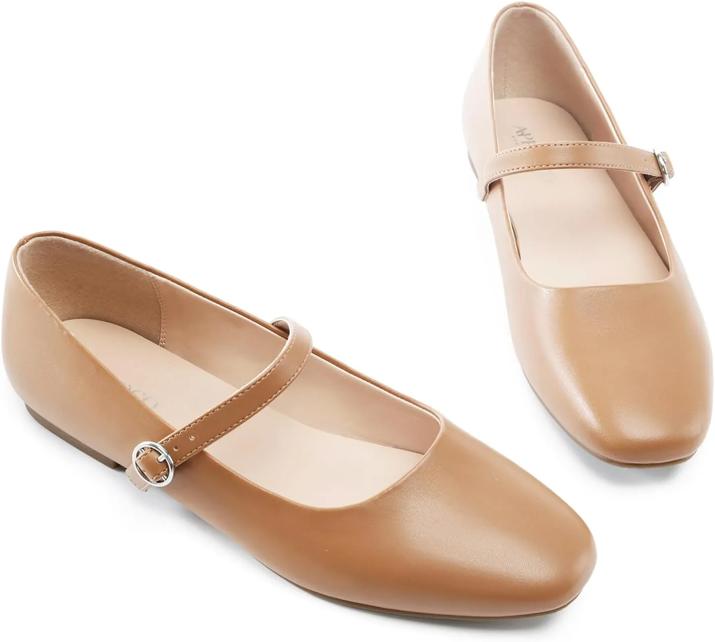 Women's Flats Mary Jane Ballet Flats for Women Classic Square Toe Women Shoes Dressy Comfort Ankle Strap Flats for Women