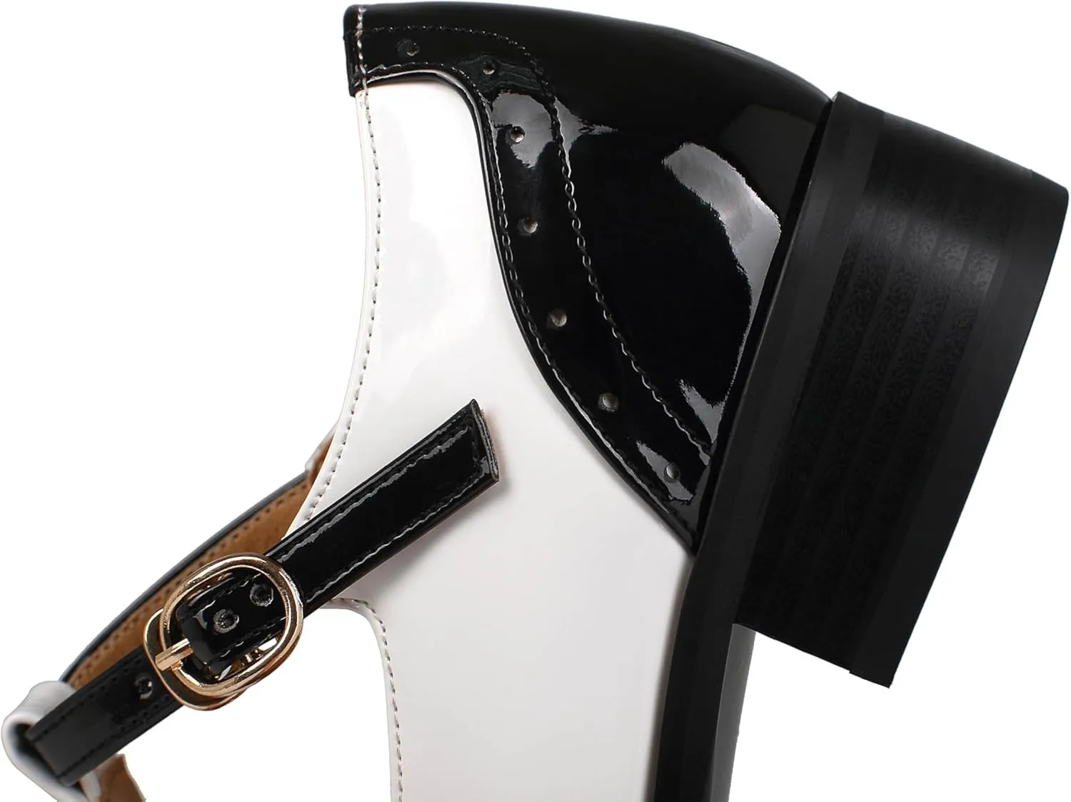 Women's Genuine Leather Mary Jane Saddle Oxford Loafers Brogue Shoes