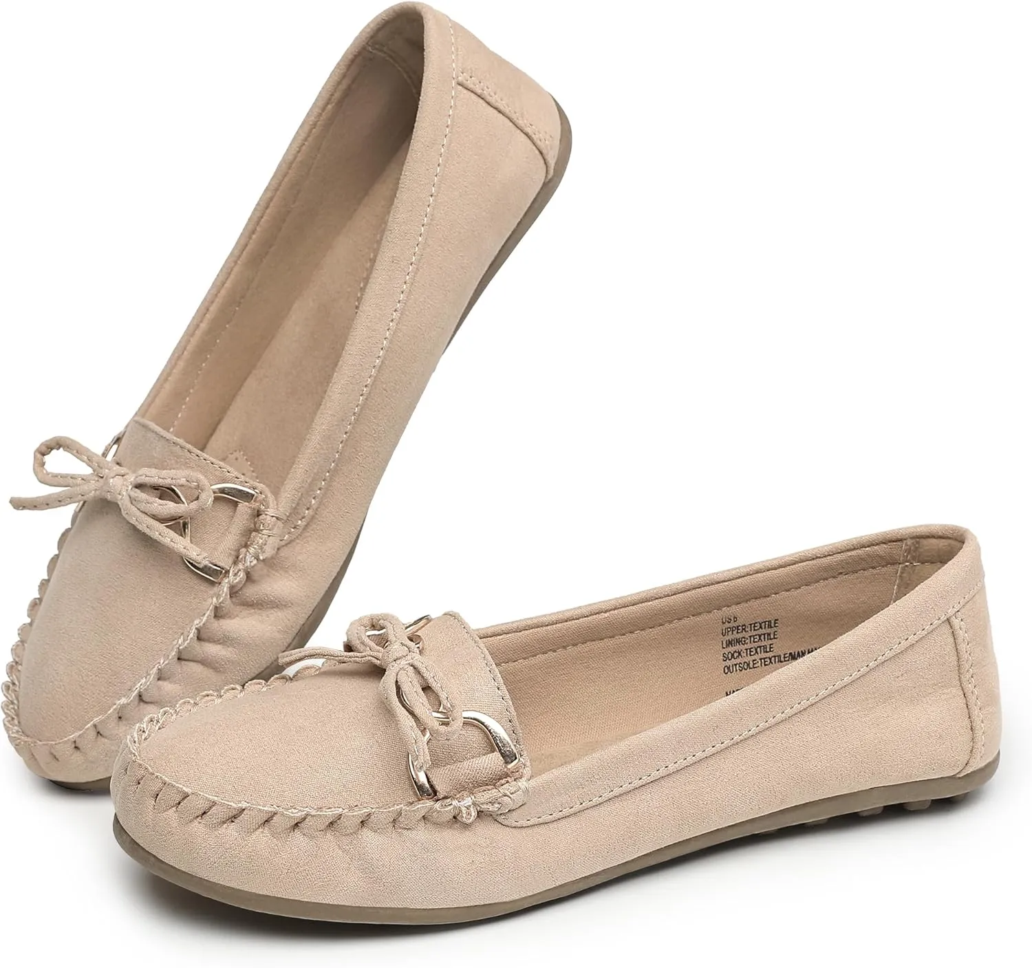 Women's Loafers Slip Ons Shoes with Bowknot Driving Flats Casual Comfort Walking Penny Loafers for Women