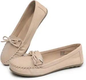 Women's Loafers Slip Ons Shoes with Bowknot Driving Flats Casual Comfort Walking Penny Loafers for Women