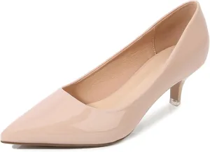 Women's Low Kitten Heel Pumps Classic Fashion Dress Pumps Simple Heeled Shoes for Office Work