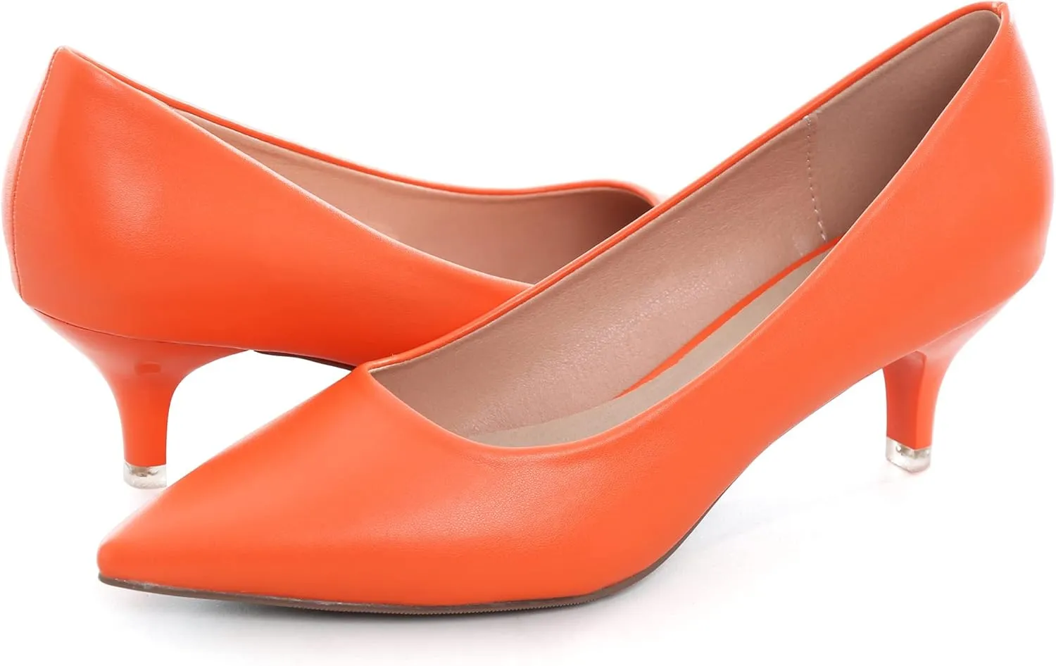 Women's Low Kitten Heel Pumps Classic Fashion Dress Pumps Simple Heeled Shoes for Office Work