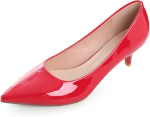 Women's Low Kitten Heel Pumps Classic Fashion Dress Pumps Simple Heeled Shoes for Office Work