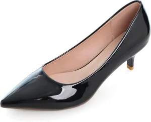 Women's Low Kitten Heel Pumps Classic Fashion Dress Pumps Simple Heeled Shoes for Office Work