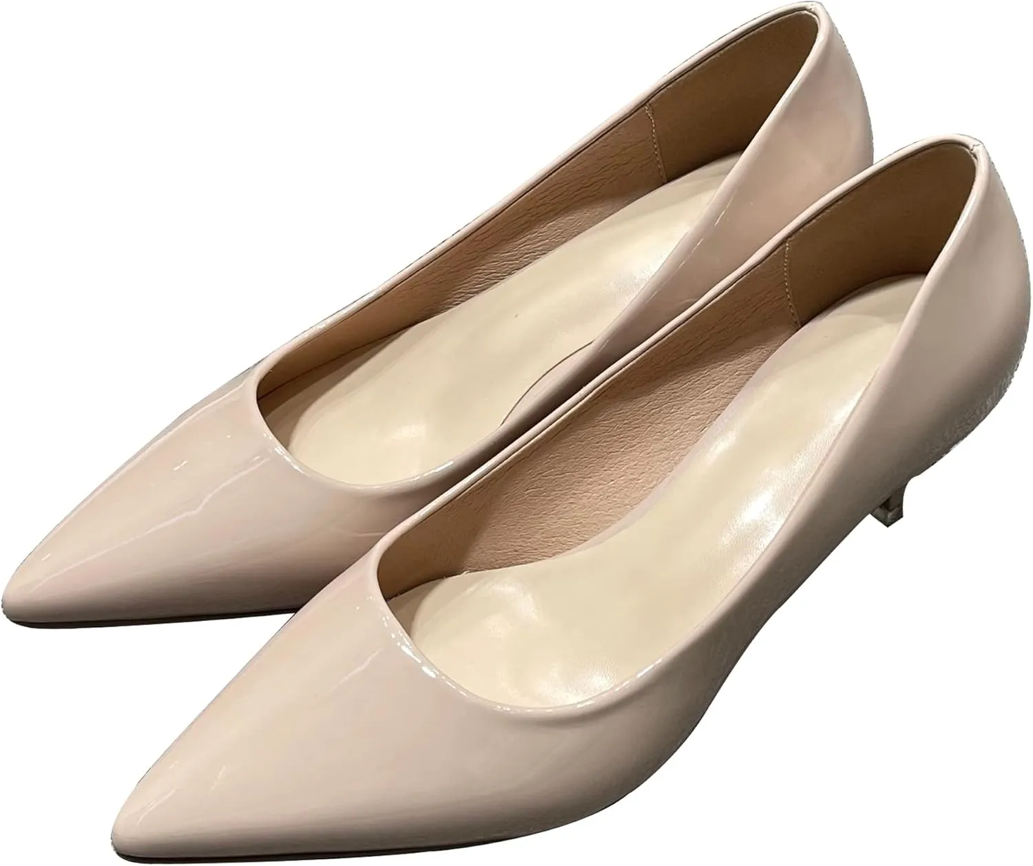 Women's Low Kitten Heel Pumps Classic Fashion Dress Pumps Simple Heeled Shoes for Office Work