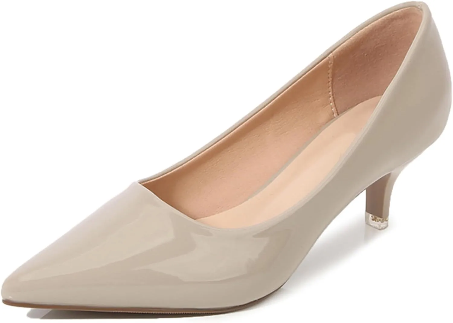 Women's Low Kitten Heel Pumps Classic Fashion Dress Pumps Simple Heeled Shoes for Office Work