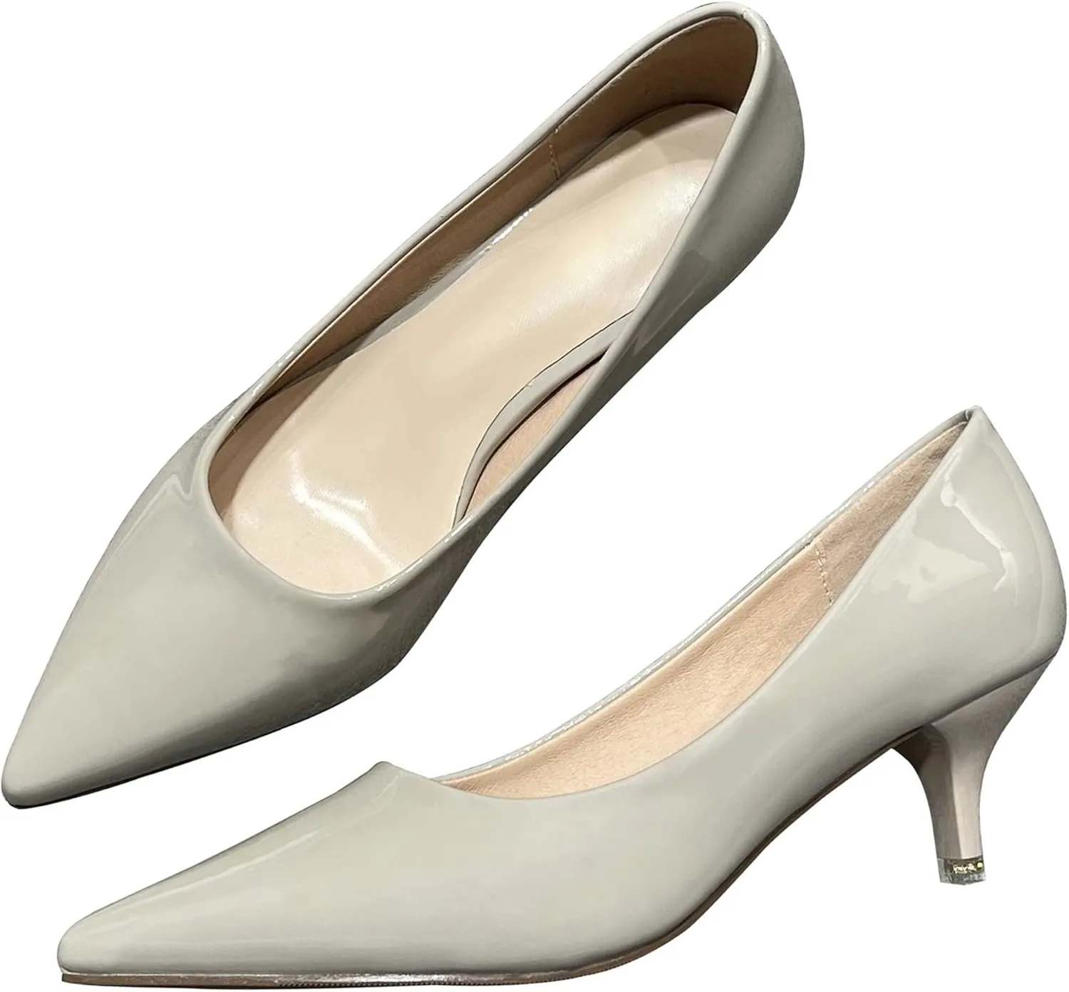 Women's Low Kitten Heel Pumps Classic Fashion Dress Pumps Simple Heeled Shoes for Office Work
