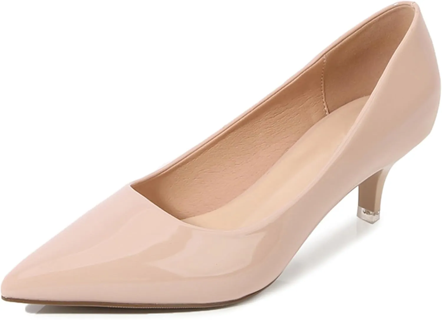 Women's Low Kitten Heel Pumps Classic Fashion Dress Pumps Simple Heeled Shoes for Office Work