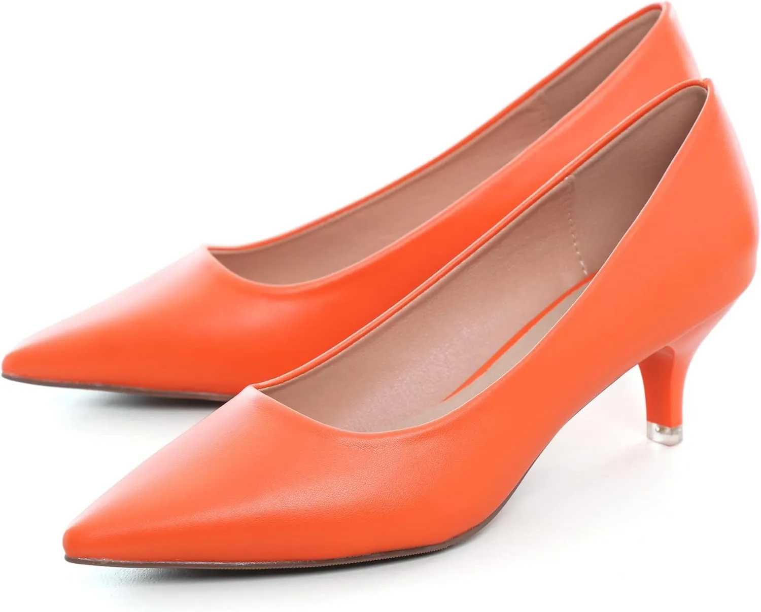 Women's Low Kitten Heel Pumps Classic Fashion Dress Pumps Simple Heeled Shoes for Office Work