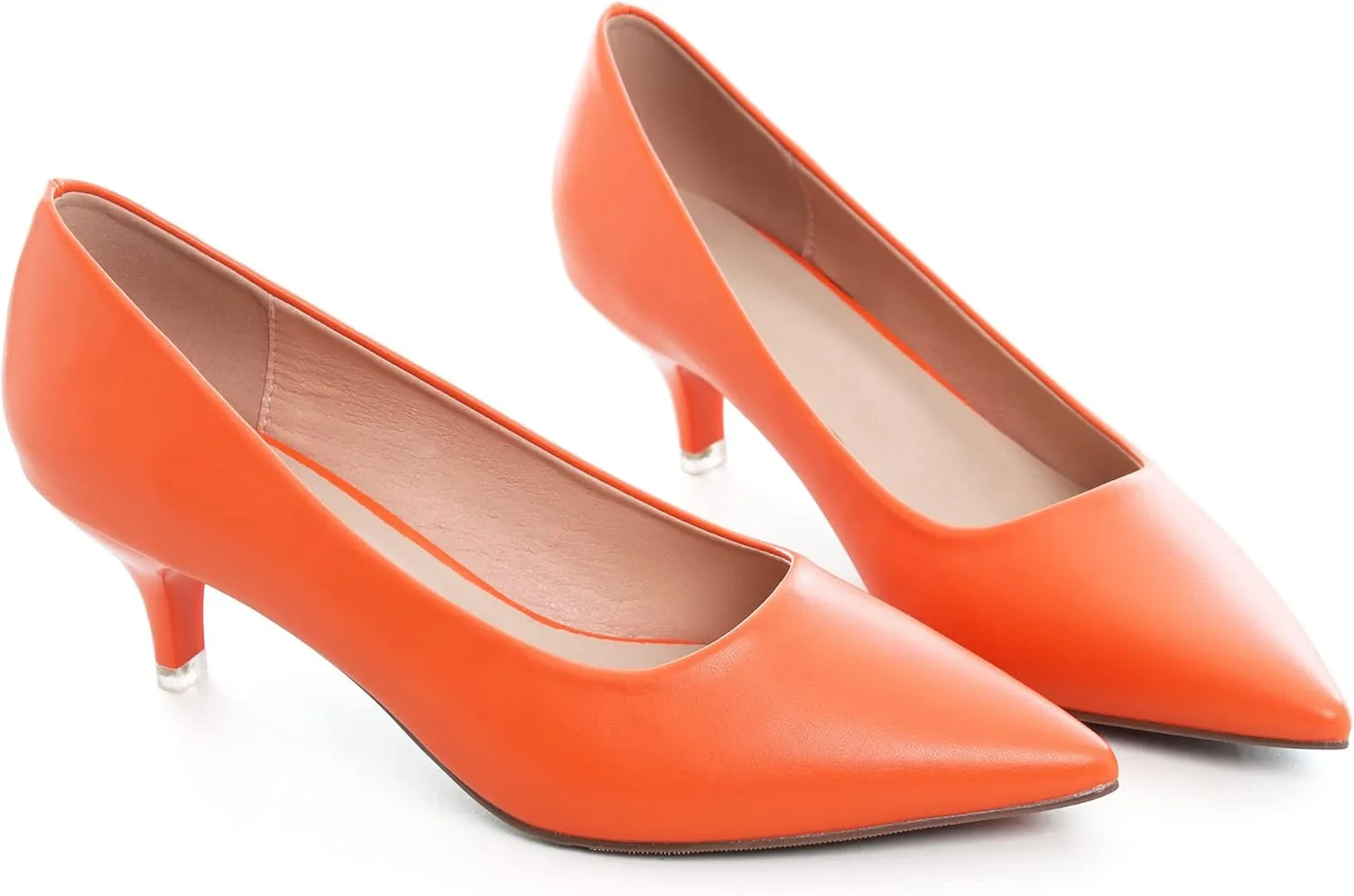 Women's Low Kitten Heel Pumps Classic Fashion Dress Pumps Simple Heeled Shoes for Office Work