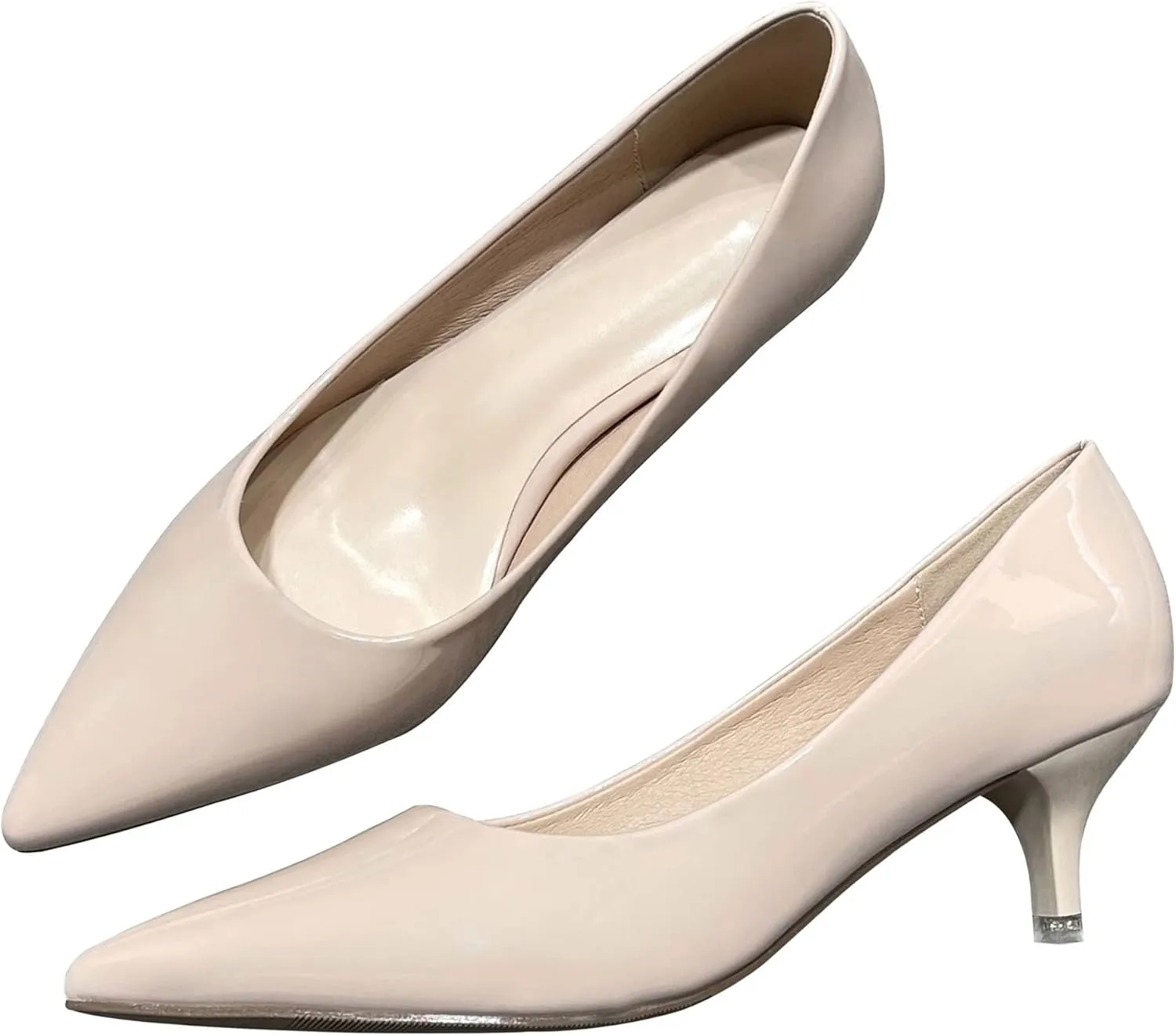 Women's Low Kitten Heel Pumps Classic Fashion Dress Pumps Simple Heeled Shoes for Office Work