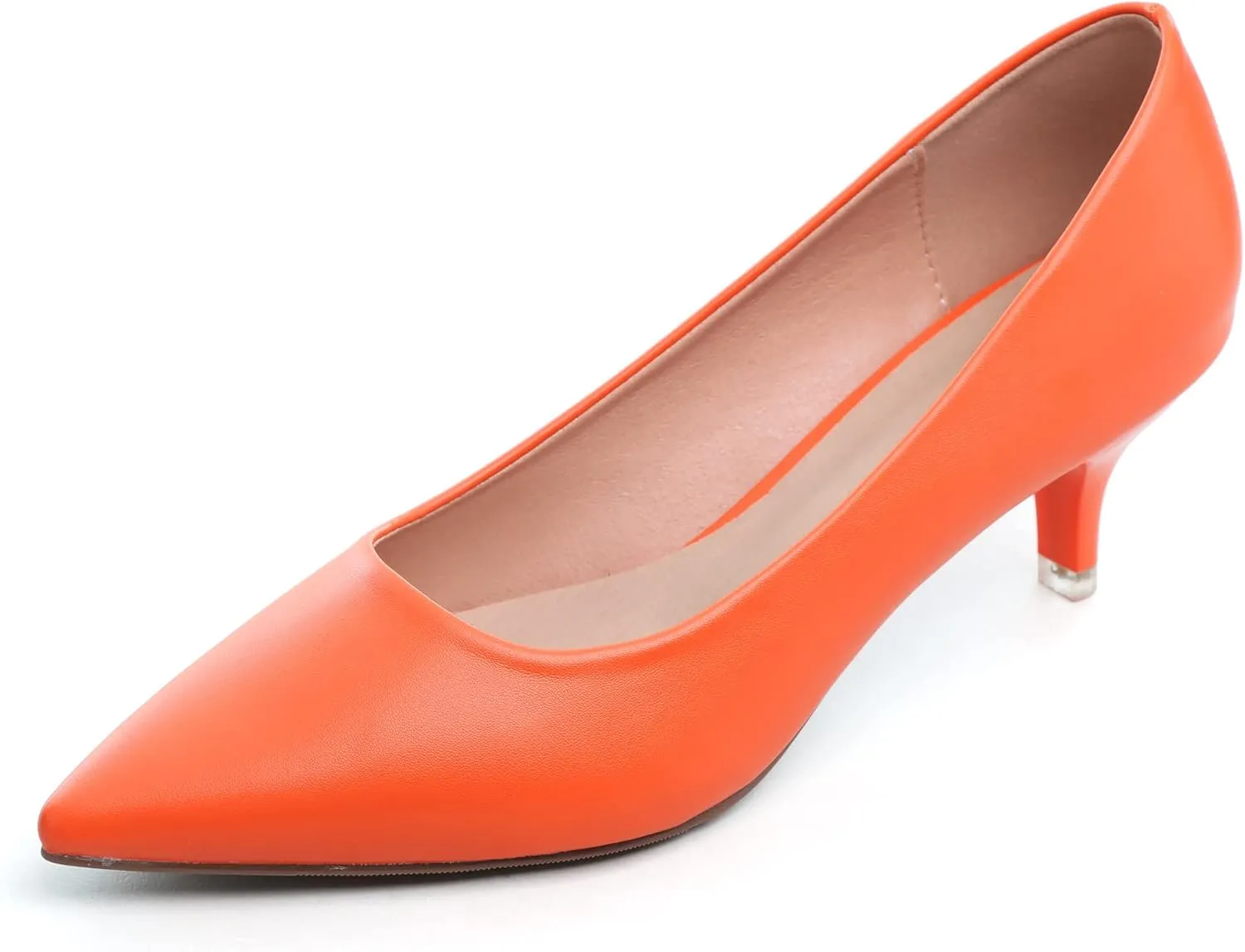 Women's Low Kitten Heel Pumps Classic Fashion Dress Pumps Simple Heeled Shoes for Office Work