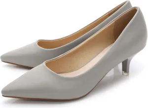 Women's Low Kitten Heel Pumps Classic Fashion Dress Pumps Simple Heeled Shoes for Office Work