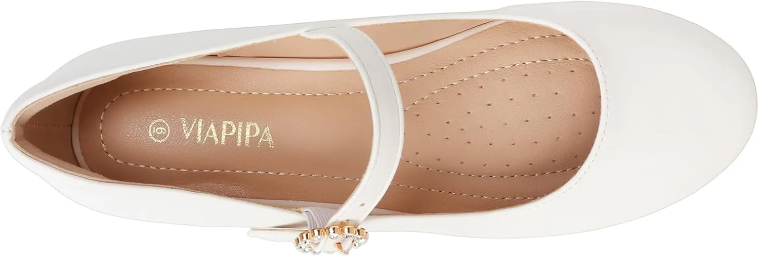 Womens Mary Jane Shoes Comfortable Strap Flats Dressy Casual Ballet Flats Shoes Floral Buckle Round Toe Black Flats Shoes for Women