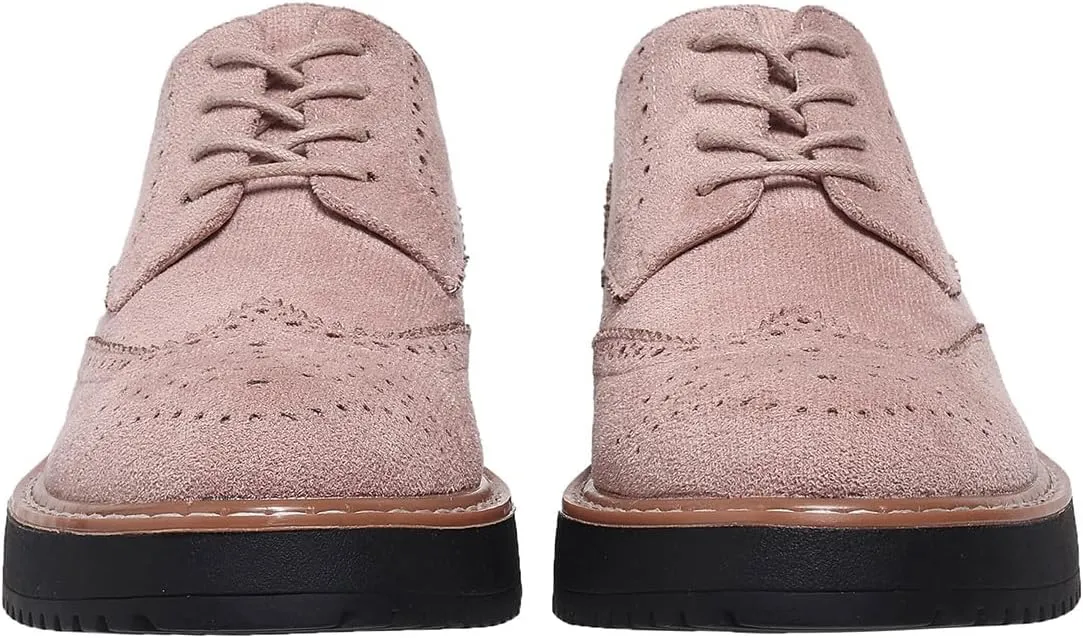 Women's Oxfords Classic Lace Up Vintage Round Toe Platform Casual Wingtip Brogues Low Heel Dress Shoes