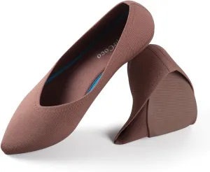 Womens Pointed Toe Flats Knit Dress Washable Flats Slip On Ballet Shoes Women Comfort Office Low Wedge