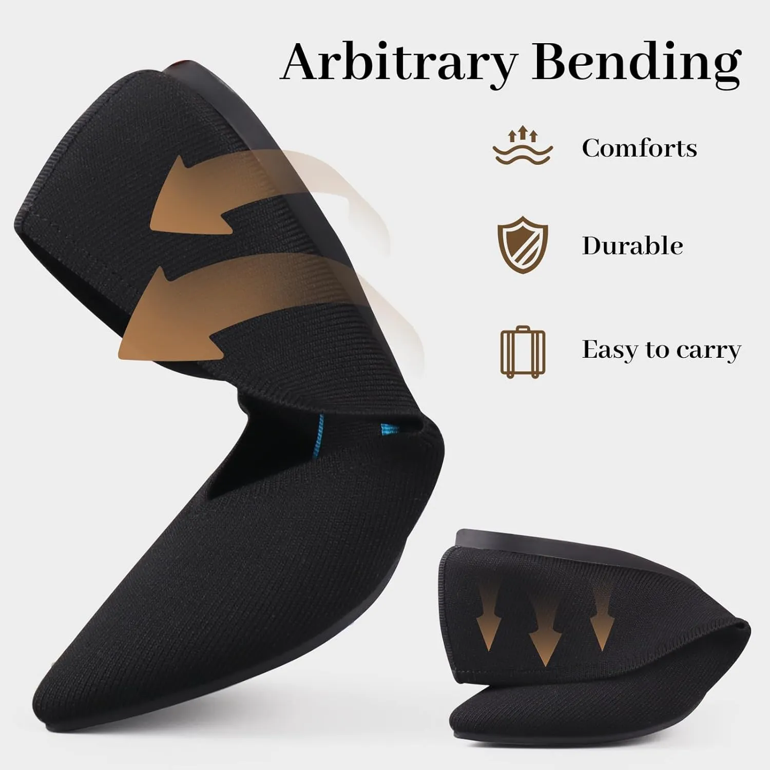 Womens Pointed Toe Flats Knit Dress Washable Flats Slip On Ballet Shoes Women Comfort Office Low Wedge