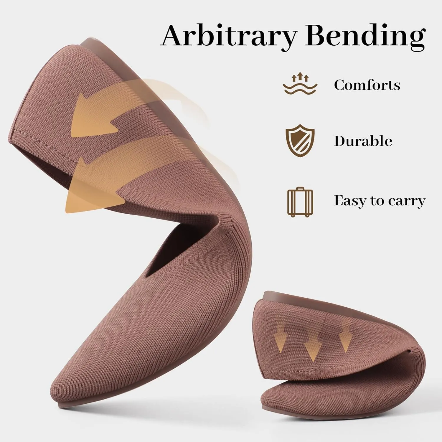 Womens Pointed Toe Flats Knit Dress Washable Flats Slip On Ballet Shoes Women Comfort Office Low Wedge