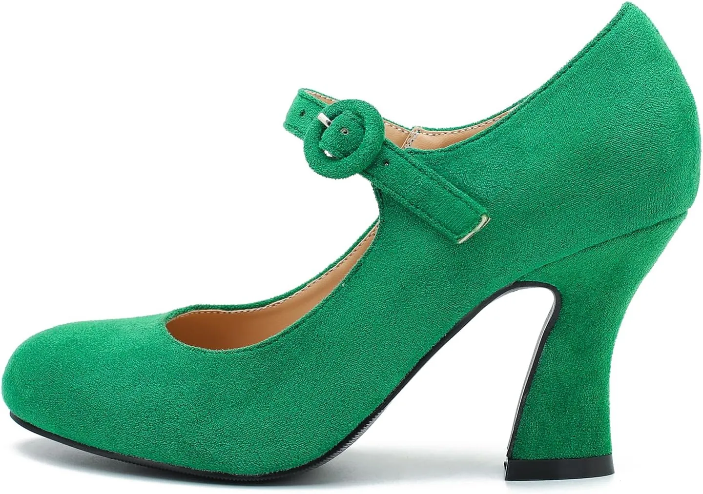 Women's Pumps Ankle Strap High Heels Close Toe Classic Comfortable Chunky Heel Mary Jane Shoes for Women Dressy Wedding Party