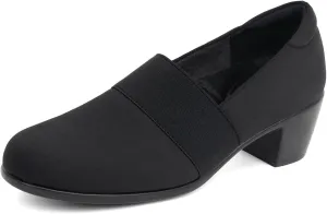 Women's Pumps Chunky Low Block Heel Slip-on Work Shoes Bunion Arch Support Comfortable Dressy Pumps