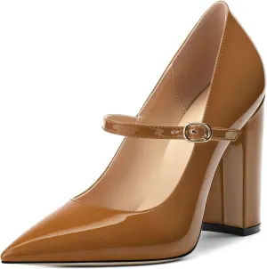 Women's Pumps Heels, Pointed Toe Tuxedo Solid Pumps, Fashion Backstrap Pumps Shoes for Women