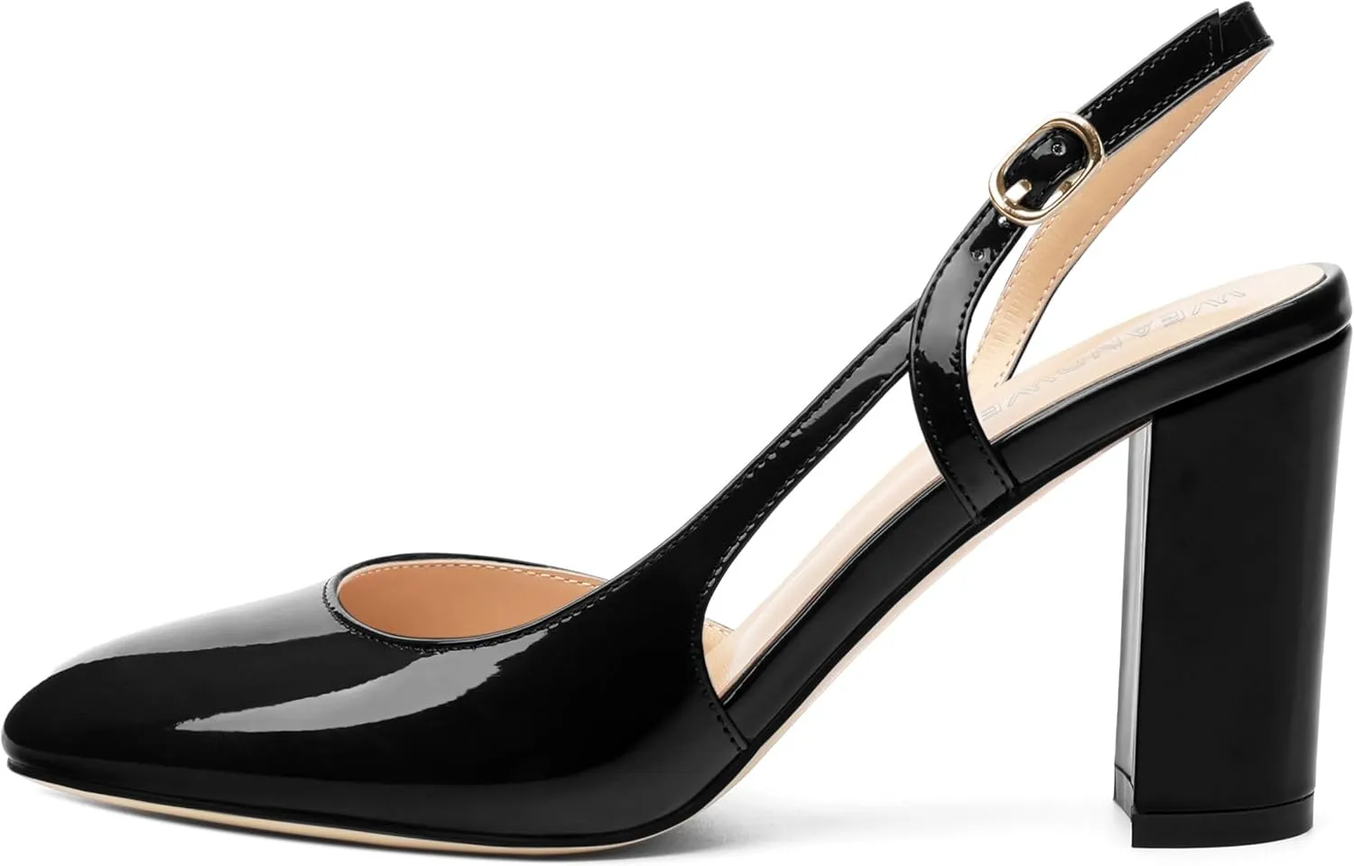 Womens Slingback Shoes Closed Round Toe High Heels Shoes Fashion Women's Pumps Shoes for Party Dress Wedding Office