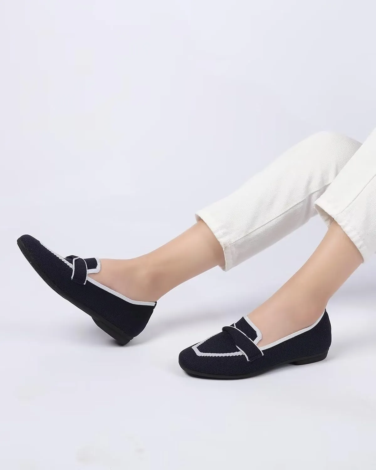 Women's Slip-on Loafer Soft Flats Comfort Knit Walking Office Work Penny Driving Dress Shoes
