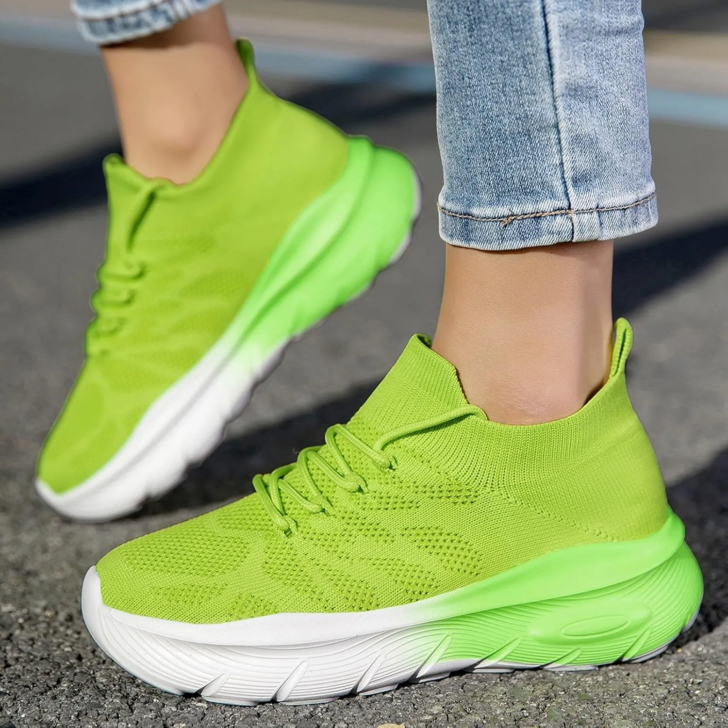 Women's Spring and Summer Fashion Solid Color Mesh Lace Up Sneakers Casual Comfortable Womens Size 8 Water Socks