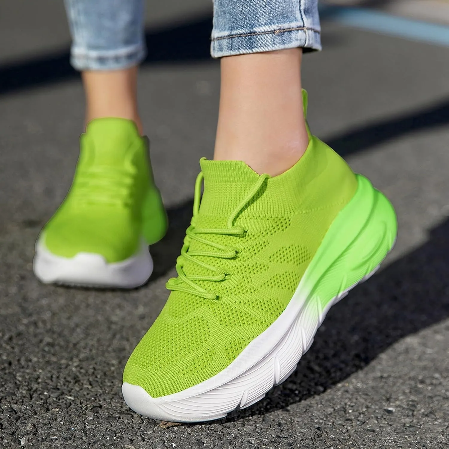 Women's Spring and Summer Fashion Solid Color Mesh Lace Up Sneakers Casual Comfortable Womens Size 8 Water Socks