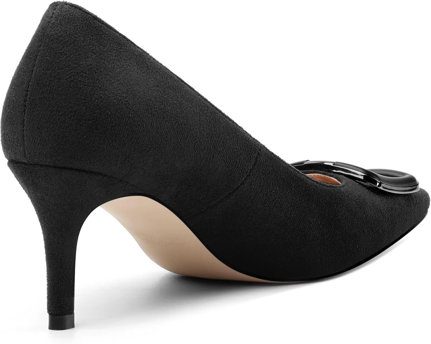 Women's Stiletto High Heel Square Toe Pumps, Sexy Party Closed Toe Classic Dress Heeled Shoes with Square Buckle 2.5in