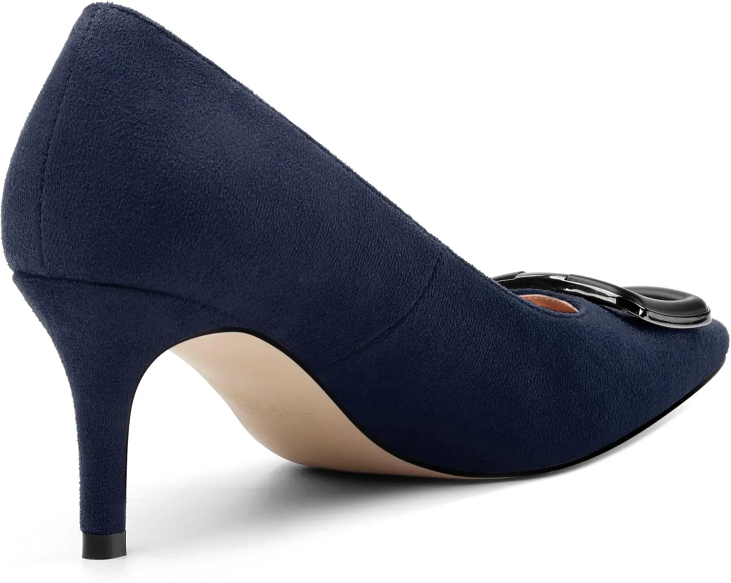 Women's Stiletto High Heel Square Toe Pumps, Sexy Party Closed Toe Classic Dress Heeled Shoes with Square Buckle 2.5in