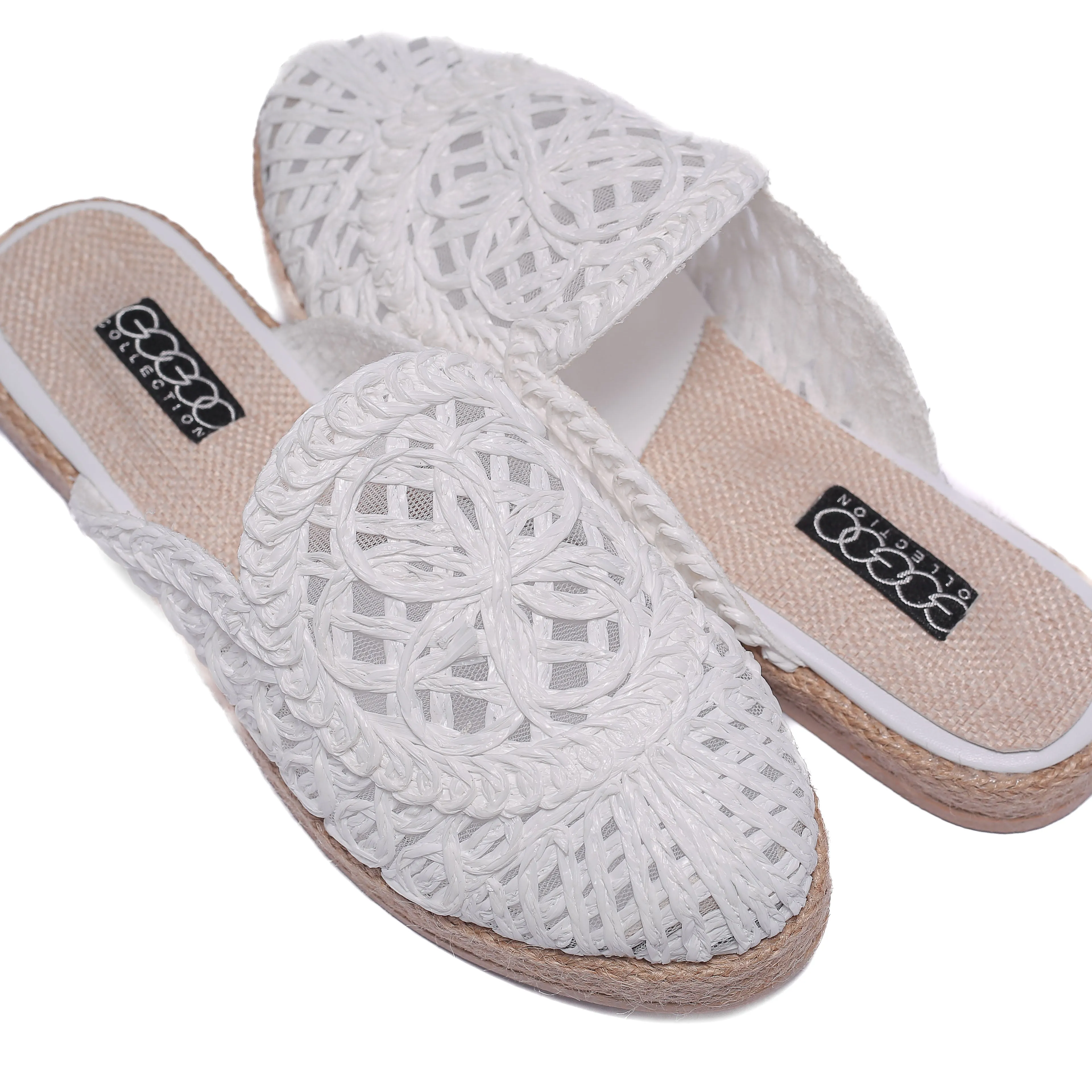 Women's White Crochet Slides – Handcrafted Comfort Slippers