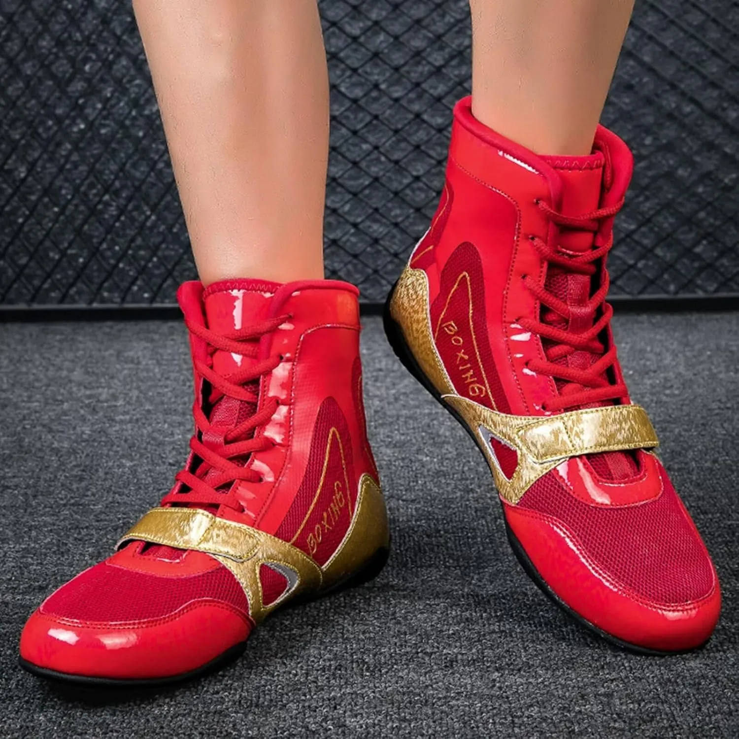 Women's Wrestling Boxing Shoes Men's Combat Training Shoes Pro Fighting Boots and Training Workout Shoes Non Slip Fitness Sneakers