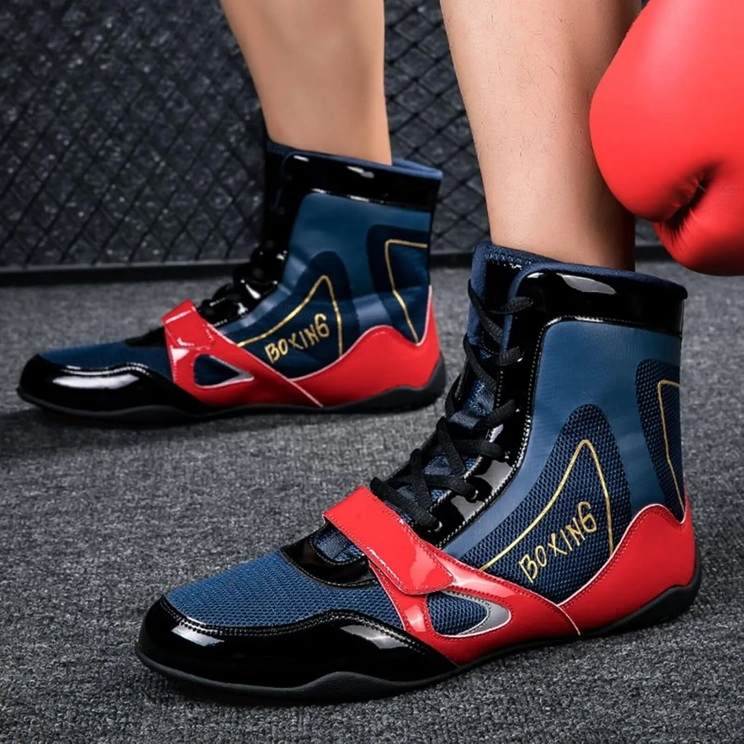 Women's Wrestling Boxing Shoes Men's Combat Training Shoes Pro Fighting Boots and Training Workout Shoes Non Slip Fitness Sneakers