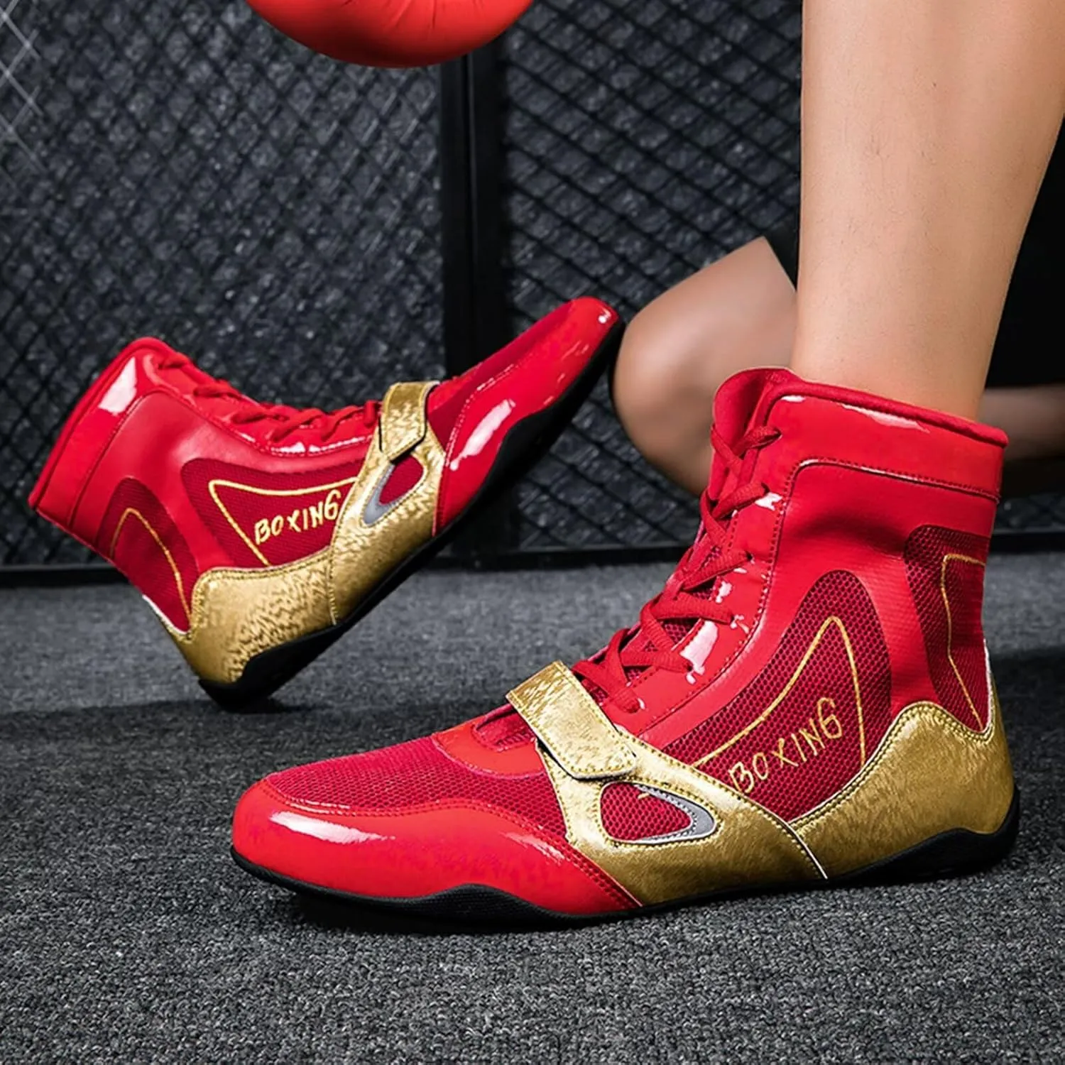 Women's Wrestling Boxing Shoes Men's Combat Training Shoes Pro Fighting Boots and Training Workout Shoes Non Slip Fitness Sneakers